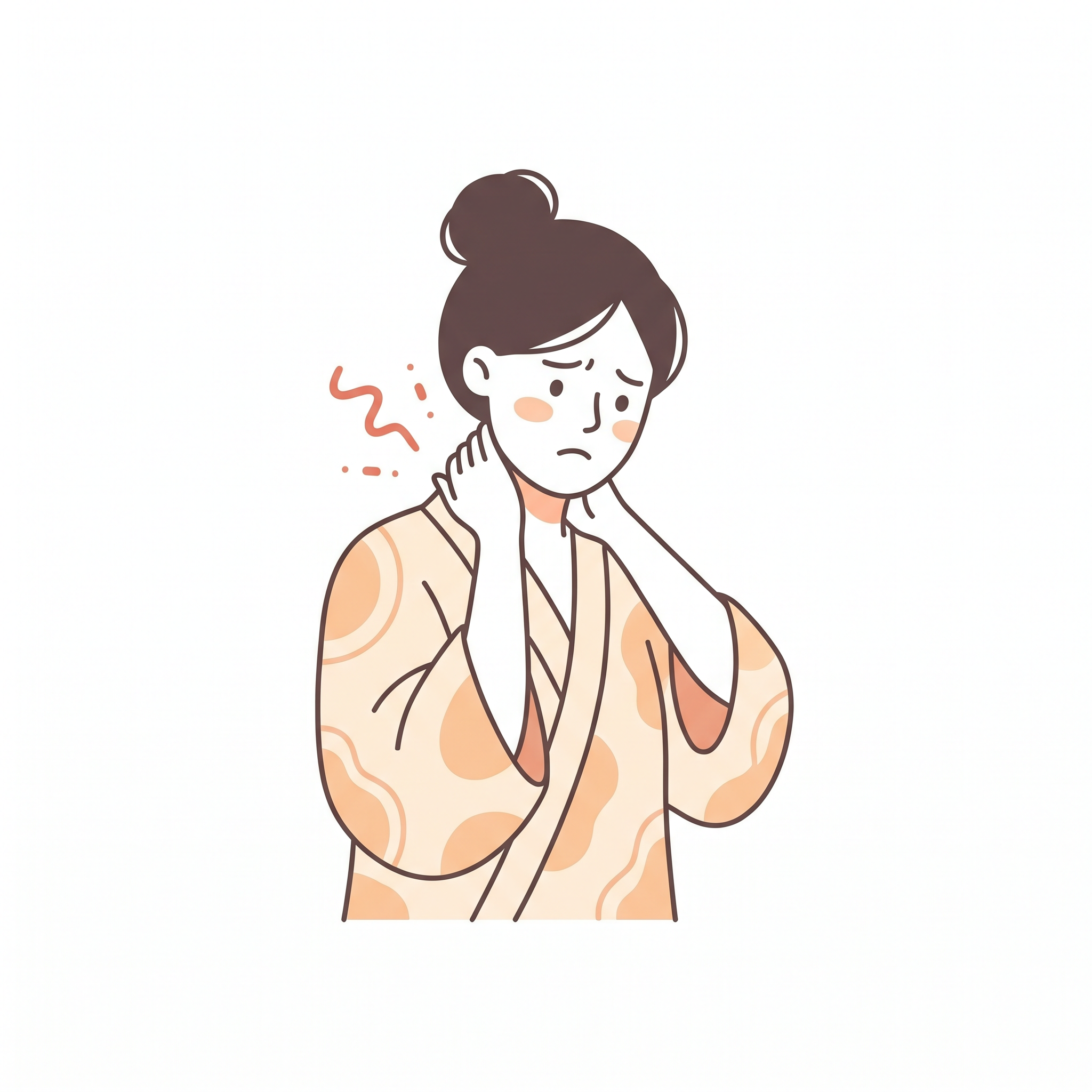 首・肩の痛みで悩む女性